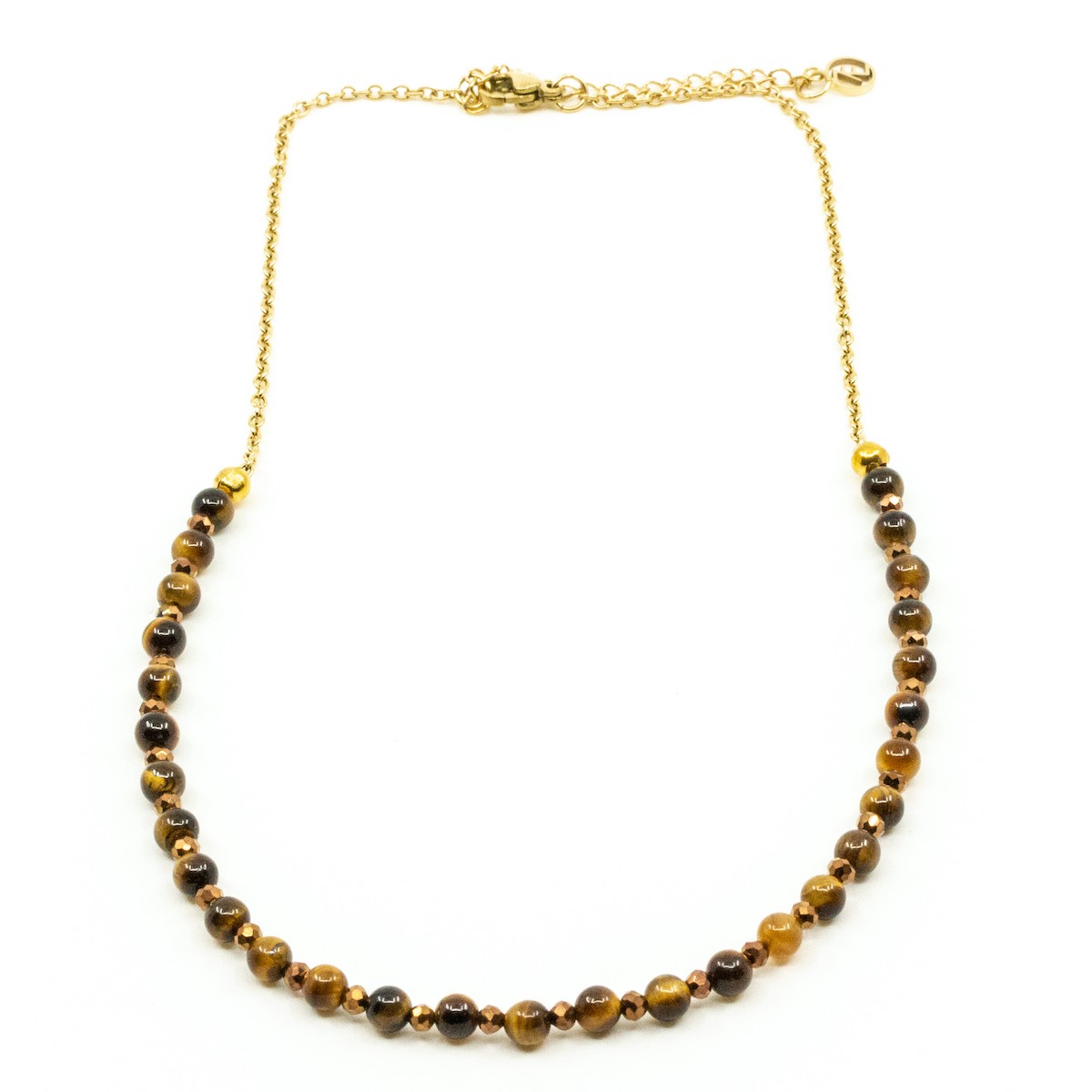 Beads Halsband Tigeröga Guld