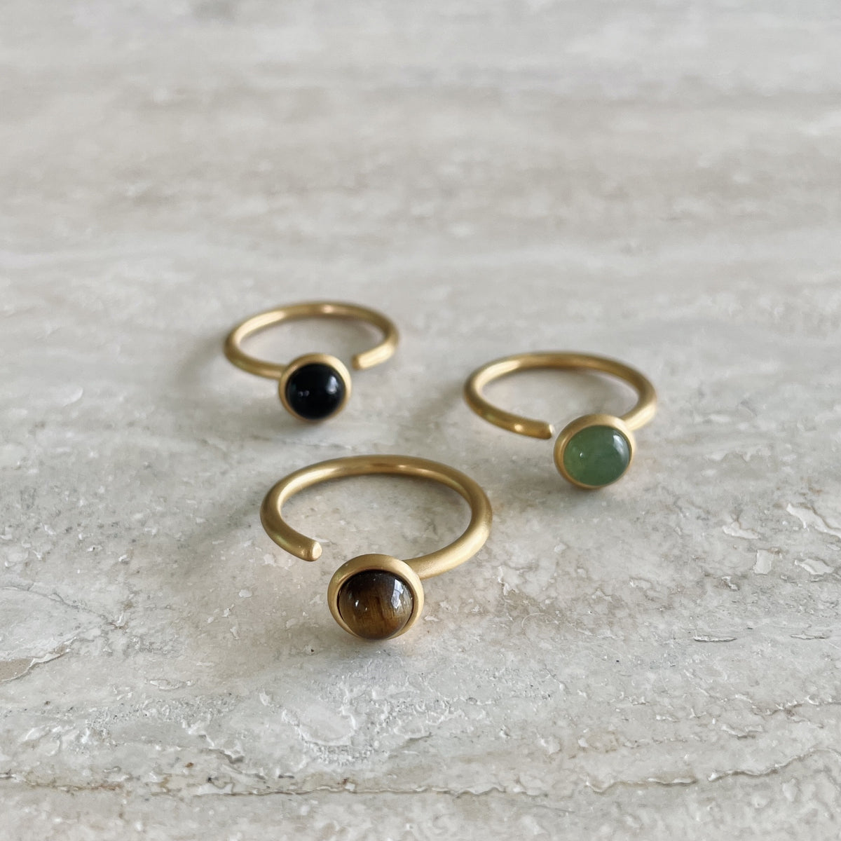 Beads Ring Tigeröga Guld