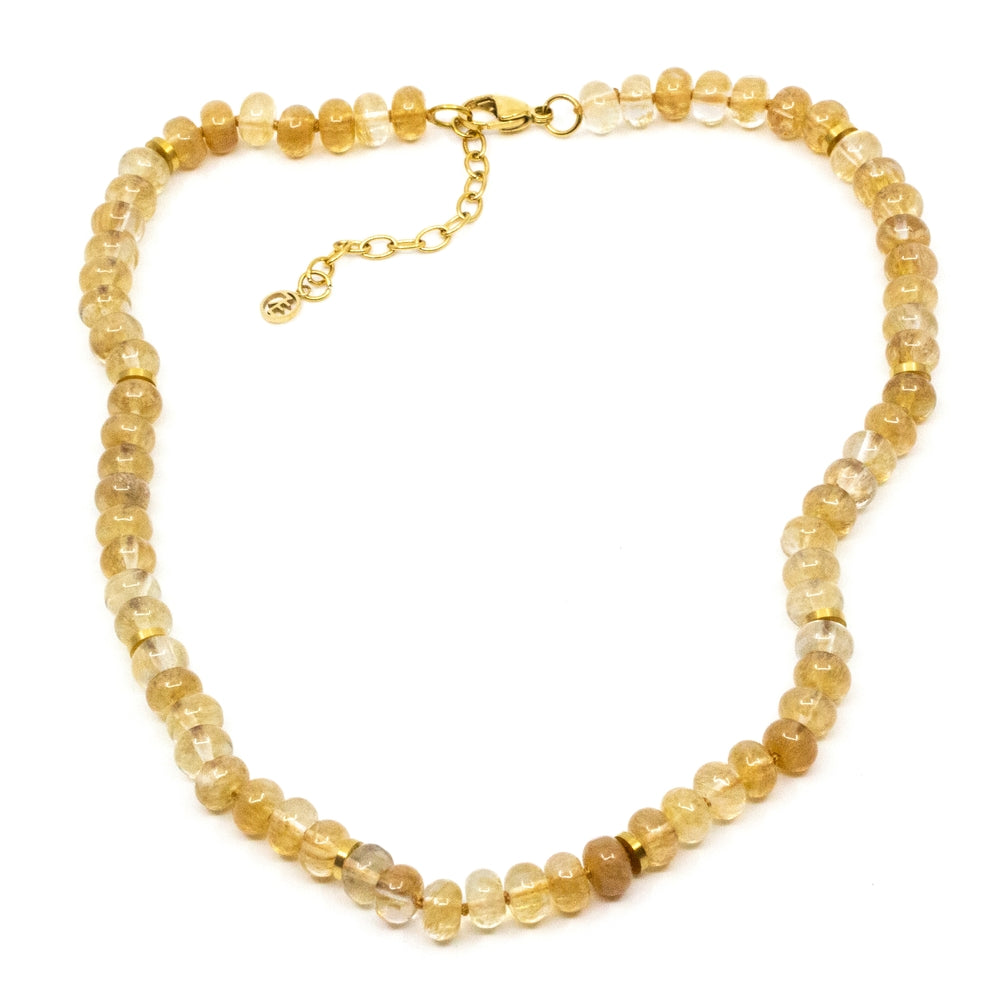 Chunky Gem Halsband Citrin