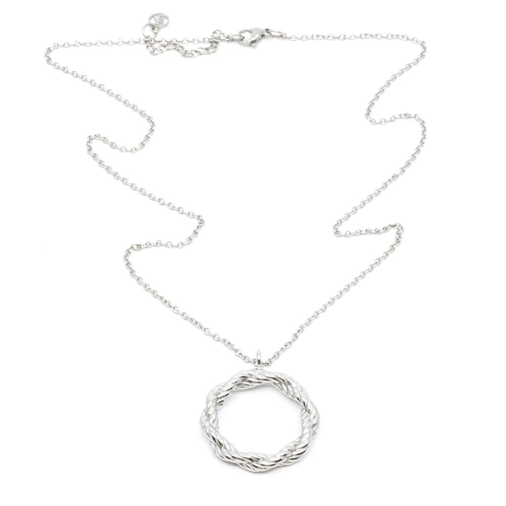 Twist Hoop Halsband 50cm Silver Silver