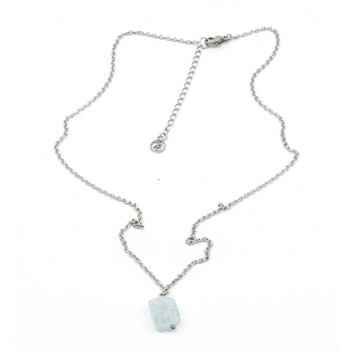 Akvamarin Halsband 45cm Silver