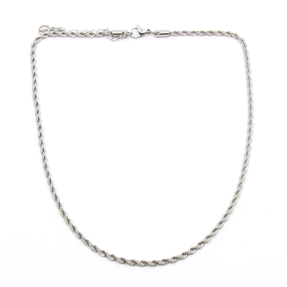 Rope Halsband 42cm Silver