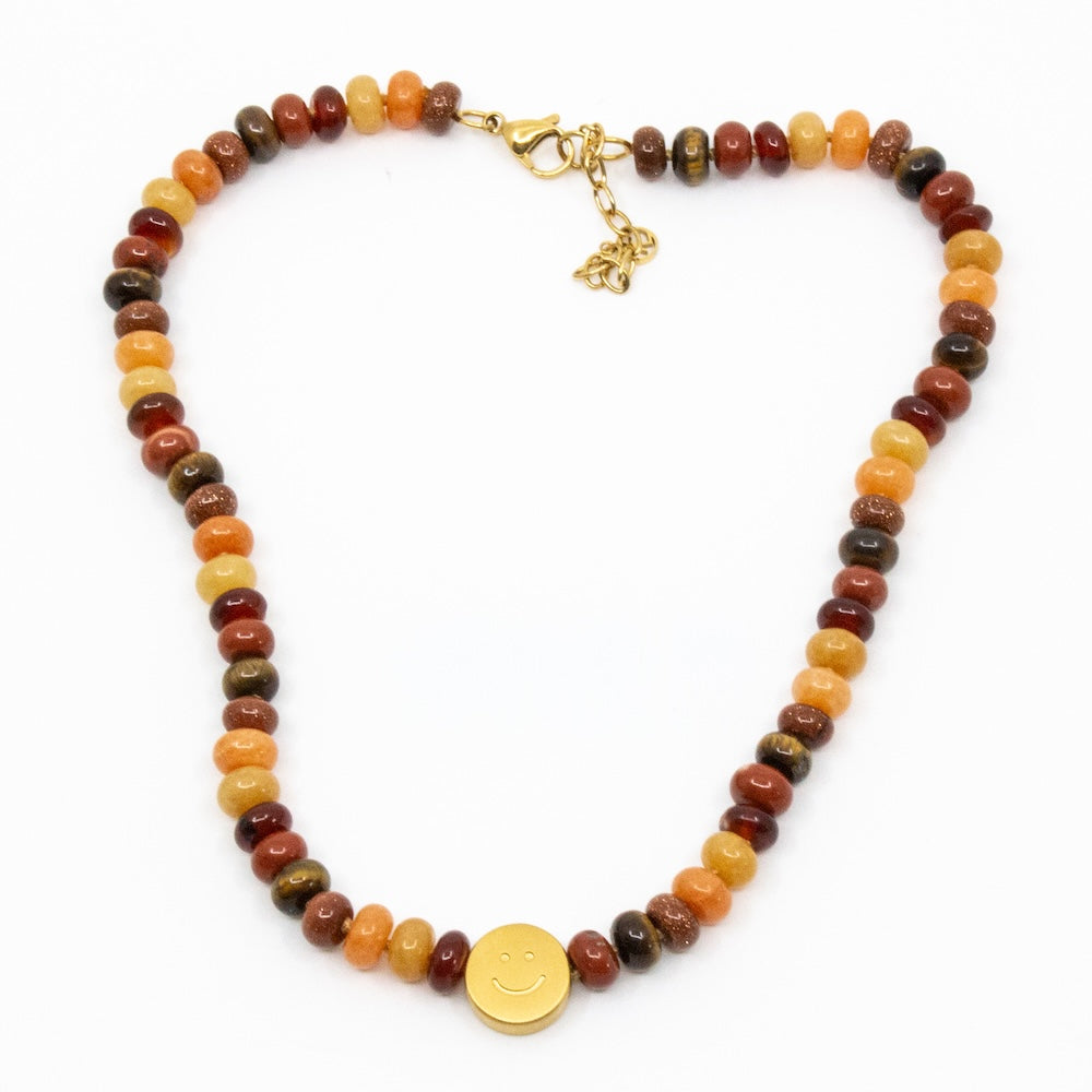 Smile Chunky Gem Halsband Orange