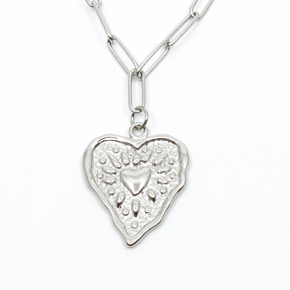 Western Heart Halsband 42cm Silver
