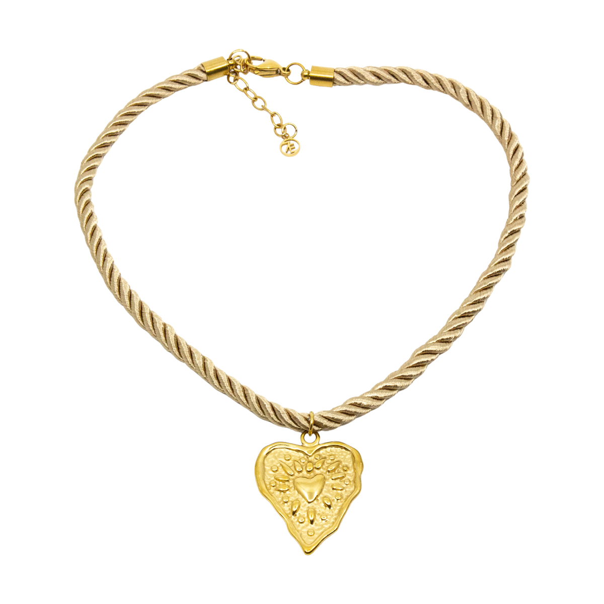 Western Heart Rope Halsband Guld